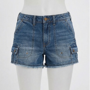 Shorts de Mezclilla para Mujer, Personalizables, Transpirables, con Bolsillos con Botones, Casuales, de Alta Calidad, Moda Veraniega, Estilo Urbano - Product Image 1