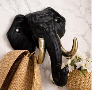 Manija de puerta de latón con diseño de cabeza de elefante en acabado antiguo negro, manija metálica para puertas de entrada de oficinas y hoteles, resistente al agua. - Product Image 3