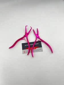 AL-FARDAN INSTRUMENTS Alicates para Extensiones de Cabello con Abertura para Cuentas y Dos Orificios, Color Rosa Metálico, Herramientas de Instalación y Remoción - Product Image 2