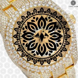 Charm Jewells Women's Yellow Gold <b>Mechanical</b> <b>Watch</b> 38mm Round Dial Sapphire Crystal Luminous Luxury Fashion Butterfly Clasp - Product Image 1