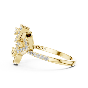 แหวนเพชรทรงเกลียวประดับดอกไม้ ผลิตในห้องปฏิบัติการ ชุบโรเดียม ทองคำขาว 18 กะรัต เหมาะสำหรับงานหมั้น งานแต่งงาน งานเลี้ยง งานเฉลิมฉลอง หรือใช้ในชีวิตประจำวันสำหรับผู้หญิง - Product Image 2