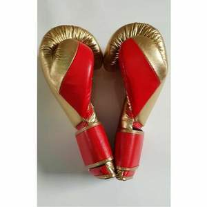 Gants de boxe pour hommes à lacets, finition brillante, couleurs nacrées métalliques, en cuir de vachette extensible, avec paume en latex 12 mm - Product Image 2