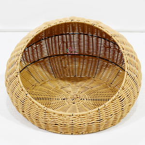 Trending Iron PVC Cord Woven Round Cat <b>Bed</b> With Soft Washable Cushion - Product Image 5