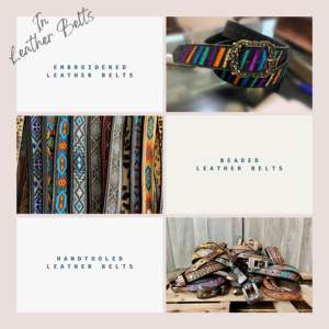 Wholesale Custom Length Genuine Cowhide Leather <b>Belts</b> Hand Tooled <b>Western</b> Style Strap Beaded Straps Multi-Colors Vintage Style - Product Image 2