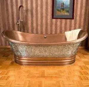 Double slipper single slipper copper bath tub Nickle polished inside 100% Pure Copper Bath Tub - Product Image 2