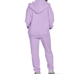 Survêtement sportif en polyester de haute qualité pour femmes, grande taille, couleur unie, pour le jogging et usage décontracté, disponible en gros, collection automne - Product Image 3