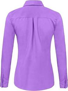 Camisas de Vestir Personalizadas para Mujer, Manga Larga, Blusas de Oficina Casuales, Ecológicas, Transpirables, 100% Algodón, Silueta Recta - Product Image 3
