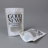 Pochette refermable personnalisée avec fermeture éclair pour granola et flocons d'avoine, sac d'emballage refermable de qualité alimentaire blanc avec fenêtre transparente