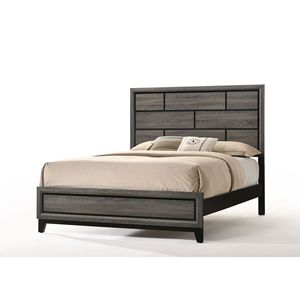 Letto matrimoniale in legno grigio anticato, elegante e confortevole - Product Image 1