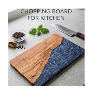 เขียงไม้เนื้อแข็งเคลือบอีพ็อกซี่สำหรับอุปกรณ์ครัว เขียงไม้เรซิ่นสวยหรูสำหรับเสิร์ฟ - Product Image 5