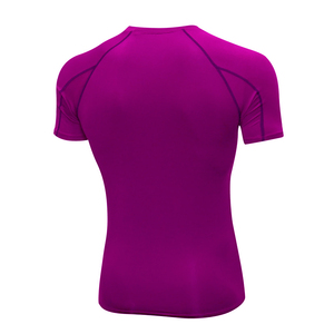 Purple, Short-Sleeve <b>Men's</b> <b>Compression</b> Athletic T-Shirt Suitable <b>for</b> Gym Workouts and Running. - Product Image 2