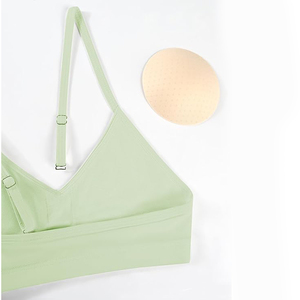 Wholesale Women's Light Lime Green <b>Spaghetti</b> <b>Strap</b> Yoga Bra Removable Pads Low Support V Neck - Product Image 5