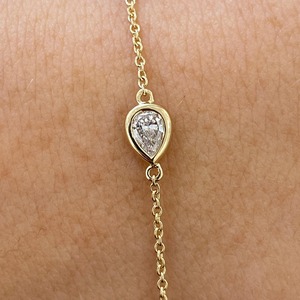 Bracelet station en or 14K avec diamants multi-formes sertis clos, 1 carat, E VVS, diamant de laboratoire, bijoux fins délicats, cadeau pour elle, style élégant - Product Image 1