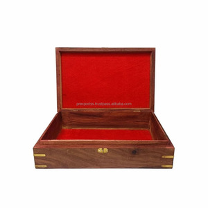 กล่องเก็บของไม้สไตล์วินเทจสมัยใหม่ คุณภาพดี ลายเรียบง่าย ตกแต่งบ้าน ใส่เครื่องประดับ รูปทรงสี่เหลี่ยมผืนผ้า สีน้ำตาล ปิดด้วยตัวล็อคแบบสลัก - Product Image 4