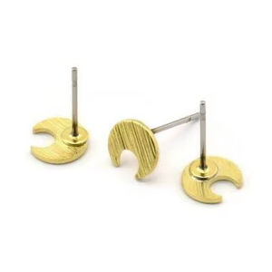 <b>Moon</b> shape small hoop handmade brass <b>earring</b> new top seller low price accessories - Product Image 1