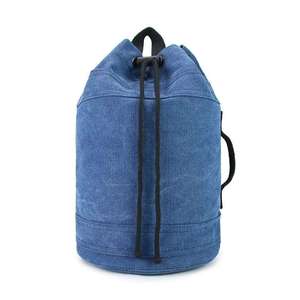 Custom Canvas <b>Drawstring</b> <b>Backpack</b> Unisex Large Capacity Vintage White Gym Cinch Bag Waterproof High Quality Travel Daypack Bags - Product Image 6