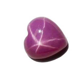 Cabocheon opaque poli de 2 carats en rubis étoilé de laboratoire 7x7 mm avec effet étoile à 6 branches pour la fabrication de bijoux - Product Image 4