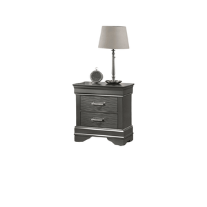 Comodino Moderno Grigio in Legno con 2 Cassetti, Stile Transizionale per Camera da Letto - Product Image 5