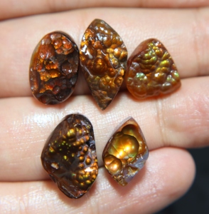 Cabujón de Ágata de Fuego Mexicana Natural, Druzy, Liso, de Formas Mixtas, Gema Suelta para Joyería - Product Image 3