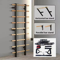 Structure de fitness multifonctionnelle en bois massif pour studio de danse, avec barres parallèles et cadre de musculation pour les jambes et les épaules