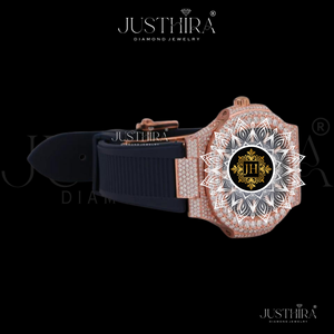 Reloj de Lujo para Hombre con Diamantes de Moissanita Premium y Correa de Caucho, Estilo Hip Hop, Edición Limitada con Diseño de Moneda - Product Image 4