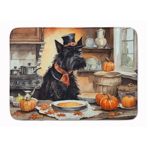 Scottish Terrier Fall Tapis de cuisine en mousse à mémoire de forme Tapis anti-fatigue Tapis de bain lavable en machine Citrouilles Design Confort Cuisine - Product Image 1