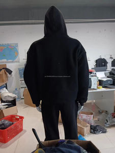 Sweat à capuche Streetwear personnalisé sans ficelle polaire vierge fermeture éclair Vintage double couche lavage à l'acide soleil délavé sweats à capuche en détresse pour hommes - Product Image 5