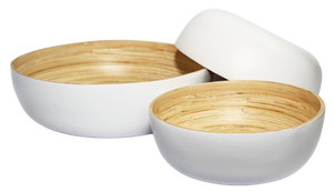 ชามสลัดทำด้วยมือทำจากไม้ไผ่ม้วนธรรมชาติสีที่ไม่ซ้ำกันเป็นมิตรกับสิ่งแวดล้อมหรูหรารับประทานอาหารเพื่อสุขภาพ - Product Image 3