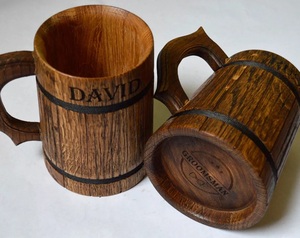 Taza de Madera Hecha a Mano Ecológica de Fabricación India, Taza de Madera Natural para Beber, para Uso en Exteriores, Oficina y Comedor al Mejor Precio - Product Image 1