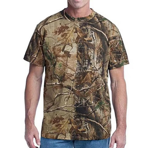 T-shirt de pêche personnalisé 100 % polyester respirant et extensible, motif camouflage Bottomland délavé, vintage, à manches courtes, pour la chasse - Product Image 1