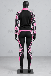 Ensemble de vêtements de sport à imprimé floral pour filles, veste de sport, soutien-gorge de sport, leggings, jupe, sac à dos, tenue de pratique de danse - Product Image 5