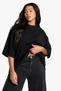 T-shirt oversize tendance pour femme, col rond, uni, 100% coton, haute qualité, OEM/ODM - Product Image 2