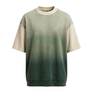 เสื้อยืดแขนยาวทรงโอเวอร์ไซส์ผ้าวาฟเฟิลสำหรับผู้ชาย ยี่ห้อ Amkoor ผลิตจากผ้าฝ้าย 100%  โลโก้ด้านหน้าและด้านหลัง สไตล์สตรีทแวร์/ลำลอง สีเขียวฟอเรสต์ไล่เฉด - Product Image 1