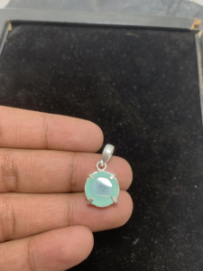 Collar y colgante de plata alemana para mujer, joyería al por mayor, colgante para este collar, estilo chic, forma redonda, precio de oferta, Aqua - Product Image 4