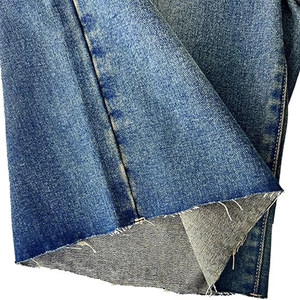 Men's Mid Waist Dark Blue Denim Bermuda Shorts Casual Washed Cotton Elastic Waist Style - Product Image 6