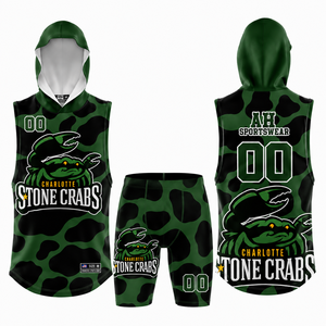 Conjunto de Uniforme de Fútbol 7v7 Sublimado Personalizado para Hombre, Jersey sin Mangas con Capucha, Pantalones Cortos de Compresión, Secado Rápido, Transpirable, Alta Calidad - Product Image 5