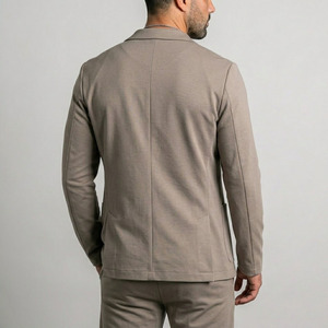 Men’s <b>Stretch</b> Suit <b>Machine</b> Washable Unstructured Blazer Relaxed Tapered Pants Casual Business Travel Suit - Product Image 5