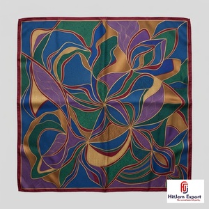 High Quality Custom Digital Printed Square <b>Scarf</b> OEM ODM Manufacturer Bougainville Custom Fabric Products Wholesale - Product Image 6