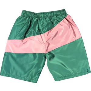 Veste en satin à capuche pour homme, color-block, rayures diagonales vert-rose, décontractée, pour l'automne - Product Image 3