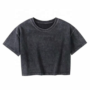 Camiseta Personalizada para Mujer, Estilo Retro Vintage, con Letras Bordadas, Cuello en V, Lavado Ácido, Ecológica, con Parches y Estampado - Product Image 2