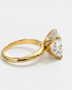 แหวนหมั้นมอสซาไนต์ทรงแอสเชอร์ เงินแท้ 925 ชุบทอง 14k ของขวัญเครื่องประดับเจ้าสาวงานแต่งงานสุดหรูสำหรับเธอ - Product Image 2