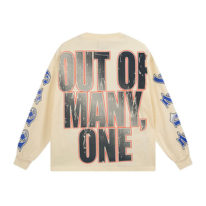 Sweat-shirts imprimés personnalisés tendance style rock streetwear à manches longues en coton lourd 270g, coupe ample et oversize, impression DTF - Product Image 3