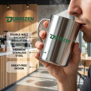 Mug de camping en acier inoxydable avec logo personnalisé, réutilisable, écologique, tasse à café de voyage en plein air, randonnée - Product Image 5