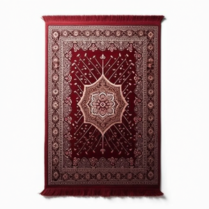Tapis d'hôtel moelleux à motif médaillon, fabriqué à la machine, 7x9 pieds, en polyester à poils longs, lavable, marron/vert - Product Image 2