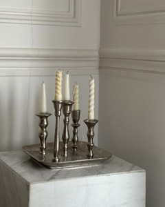 Golden Three-Arm Candelabra with Mother of Pearl Inlay Decorative <b>Candle</b> Holder for Home Decoration - Product Image 5