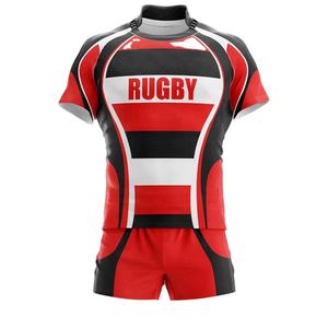 ชุดยูนิฟอร์มรักบี้ชายแขนสั้น พิมพ์ลายดิจิทัล ระบายอากาศ แห้งเร็ว ผลิตจากโพลีเอสเตอร์ 100% สำหรับผู้ใหญ่ ขายส่ง พร้อมสกรีนโลโก้ตามสั่ง - Product Image 3