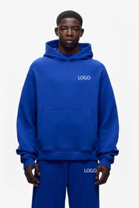 Ensemble de survêtement pour homme, hiver, imprimé, coupe super ample et courte, à épaules tombantes, avec sweat à capuche et pantalon de survêtement uni à jambes larges, en tissu Scuba, style streetwear - Product Image 4