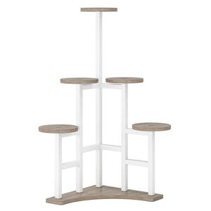 New Modern 3 Tier Plant <b>Stand</b> Indoor Metal and Wood <b>Corner</b> Flower Pot Holder Space-Saving Tiered Plant Shelf Living Room Balcony - Product Image 2