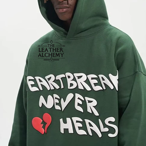 Sweat-shirt à capuche pour homme avec imprimé graphique en relief, tissu épais, coupe décontractée, streetwear urbain tendance - Product Image 1
