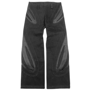Jeans baggy pour hommes personnalisés Y2K avec coutures courbées, style streetwear, coupe ample, denim respirant de poids moyen, style décontracté d'automne - Product Image 4
